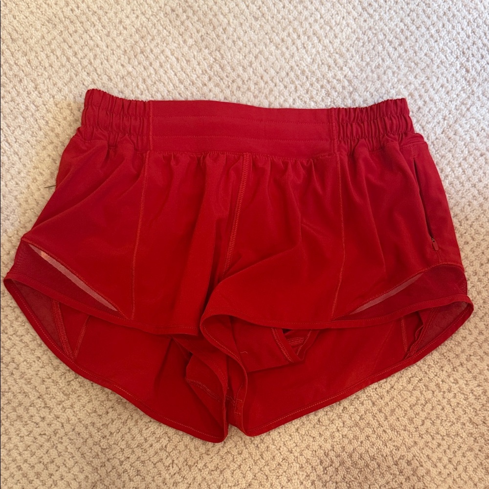 Women's Red lululemon hotty hot 2.5 inch Athletic Shorts